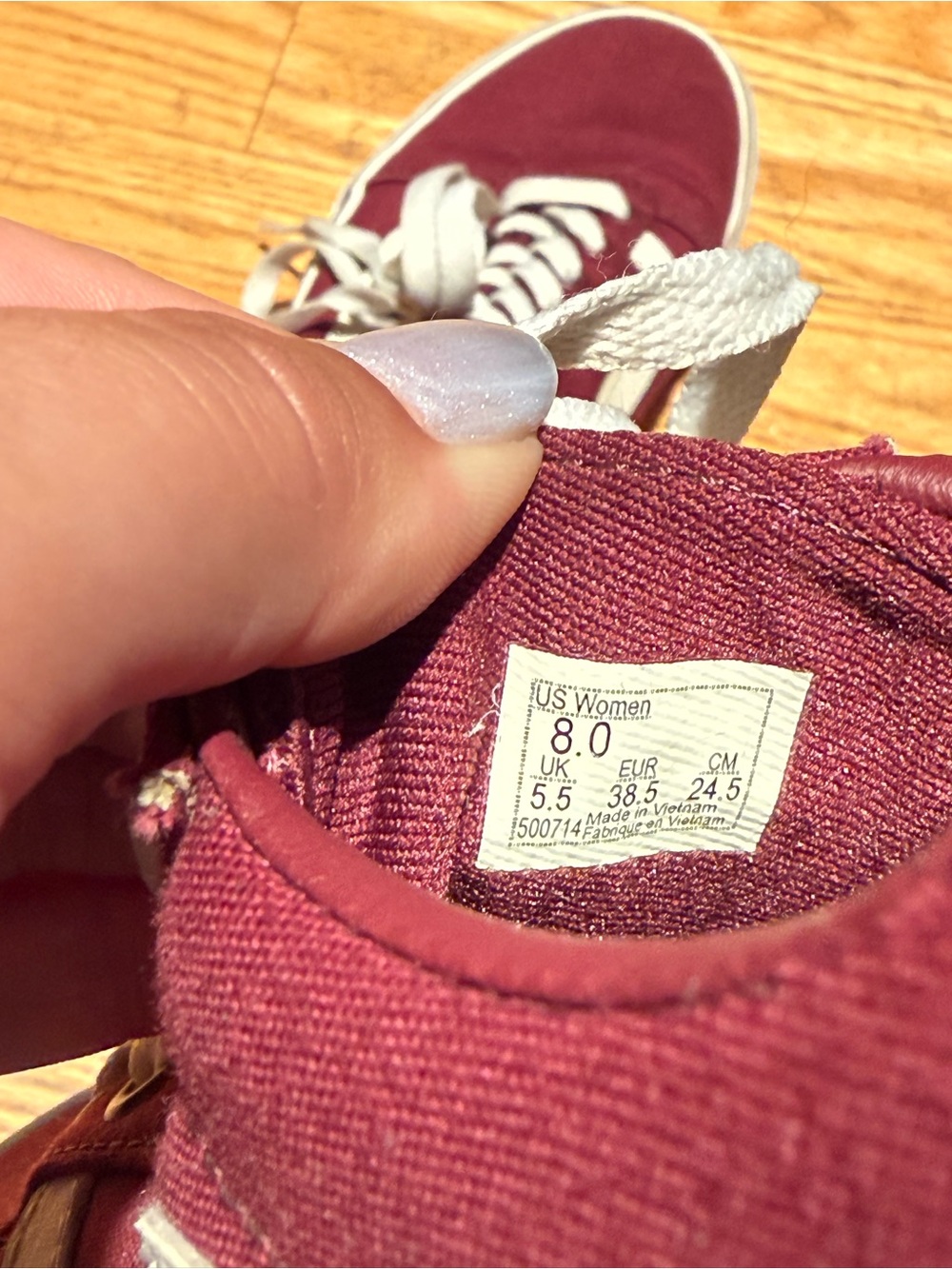 Maroon Vans Sneakers - Picture 7 of 7